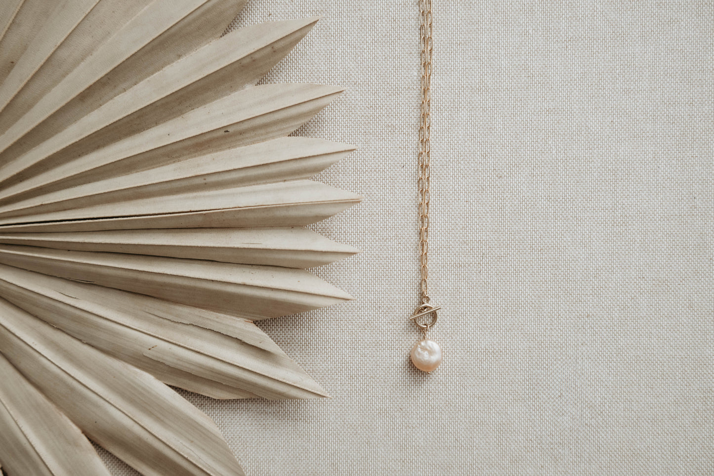 Toggle fresh water pearl necklace