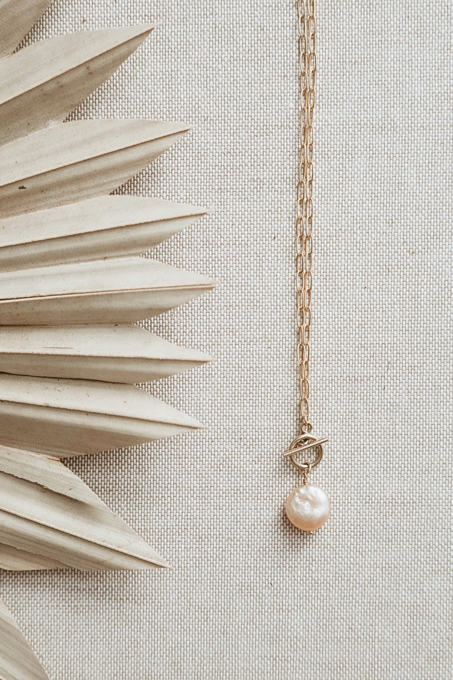 Toggle fresh water pearl necklace